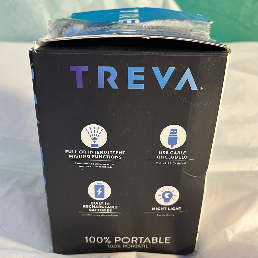 Treva Humidifier Night Light Rechargeable Small Mini Tabletop White Open Box New - Picture 7 of 11